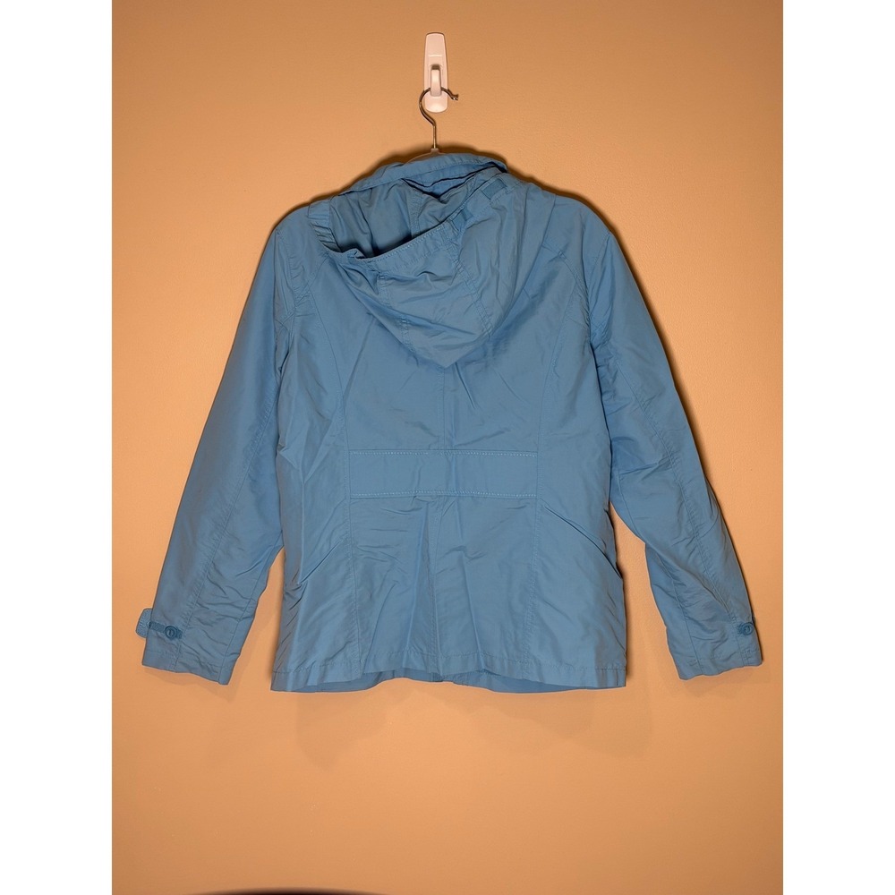Lands‎ End Womens Hooded Windbreaker Jacket Blue Medium M 10-12 Coastal Utility - Picture 5 of 6